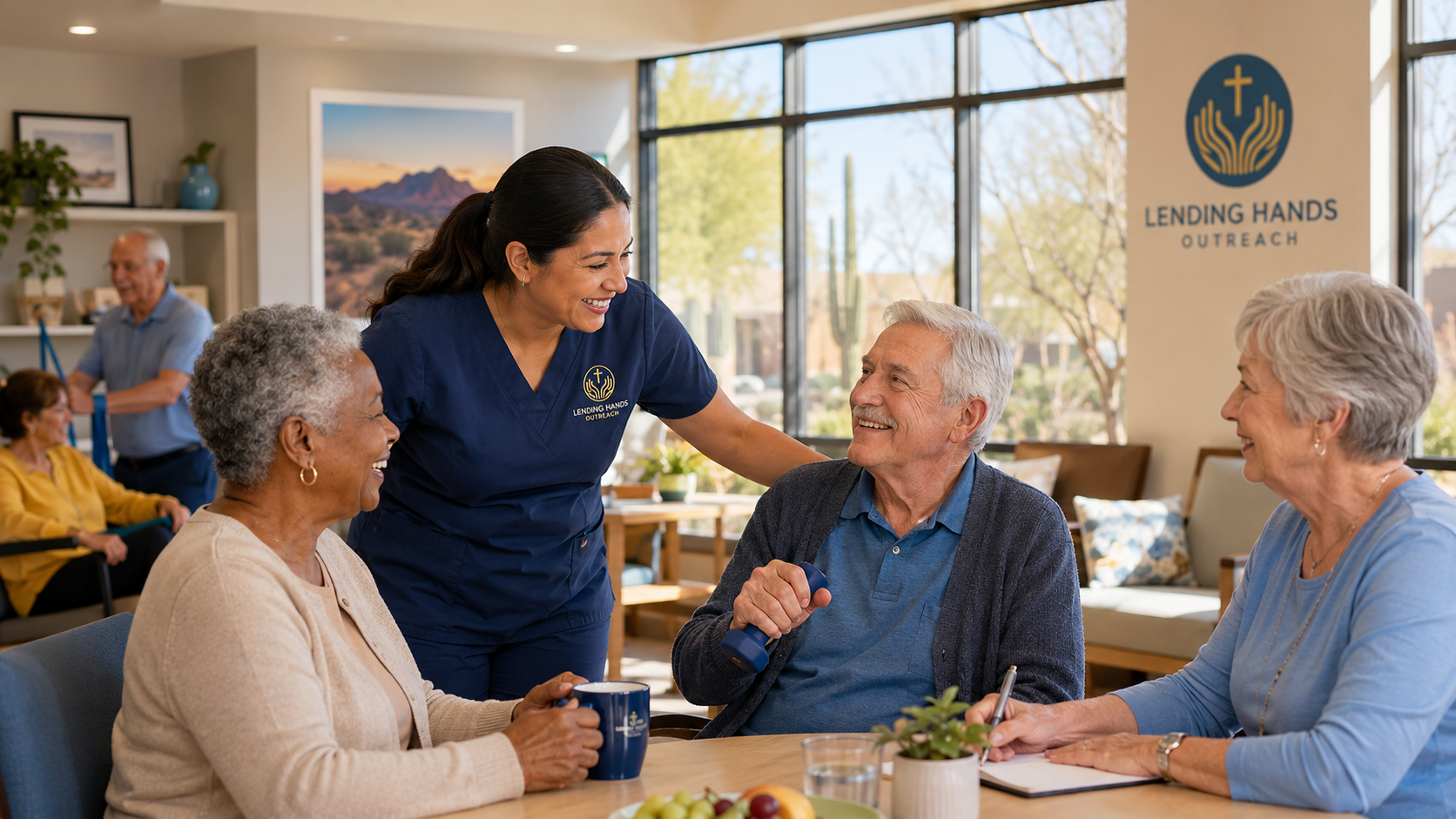 Illustration of the welcoming Adult Day Health Care environment Lending Hands Outreach plans to develop